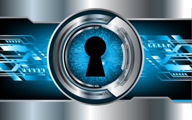 anahtar deliğine sahip siber güvenlik kavramı, soyut yüksek hızlı dijital internet bağlantı tasarımı