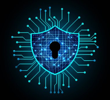 Soyut yüksek hızlı dijital internet bağlantısı tasarımı, siber güvenlik kavramı arka planı