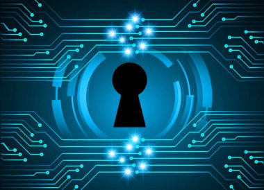 anahtar deliğine sahip siber güvenlik kavramı, soyut yüksek hızlı dijital internet bağlantı tasarımı
