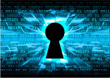 Dijital arkaplanda soyut yüksek hız ve siber güvenlik tasarımı