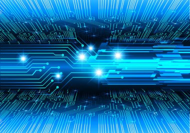 Mavi siber devre gelecekteki teknoloji konsepti