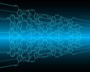 Siber güvenlik kavramı arka plan, dijital soyut vektör çizimi