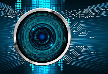 Siber güvenlik teknolojisi, bilgi siber güvenlik kavramı için soyut bir geçmiş. Vektör illüstrasyonu.