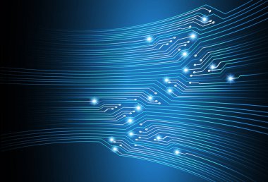 Siber güvenlik teknolojisi, bilgi siber güvenlik kavramı için soyut bir geçmiş. Vektör illüstrasyonu.