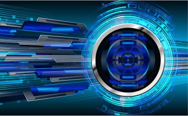 Mavi göz siber devre gelecekteki teknoloji konsepti