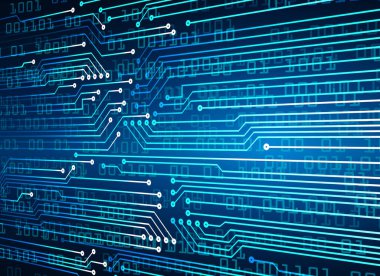 Mavi siber devre gelecekteki teknoloji konsepti