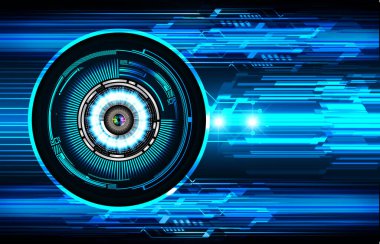 Mavi göz siber devre gelecekteki teknoloji konsepti