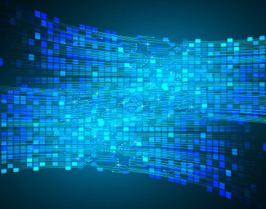 Mavi siber devre gelecekteki teknoloji konsepti