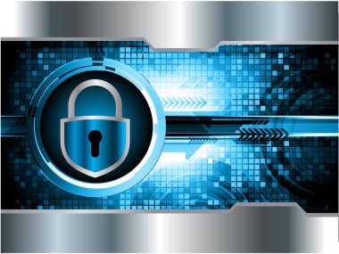 Dijital arkaplanda soyut yüksek hız ve siber güvenlik tasarımı