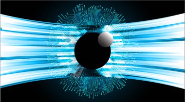 Mavi göz siber devre gelecekteki teknoloji konsepti