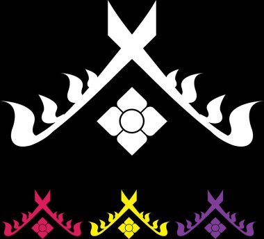 Tayland sanat dekorasyonu unsuru. Vektör illüstrasyonu