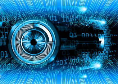 Mavi göz siber devre gelecekteki teknoloji konsepti