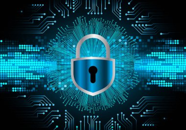 Dijital arkaplanda soyut yüksek hız ve siber güvenlik tasarımı