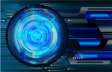 Mavi göz siber devre gelecekteki teknoloji konsepti