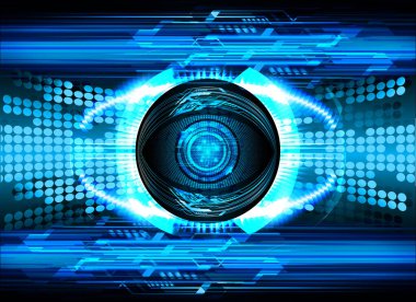 Mavi göz siber devre gelecekteki teknoloji konsepti