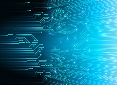 Mavi siber devre gelecekteki teknoloji konsepti