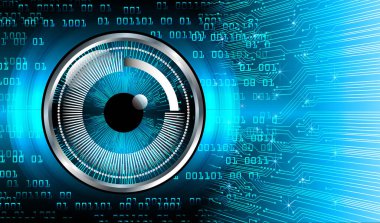 Mavi göz siber devre gelecekteki teknoloji konsepti