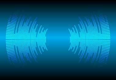 Ses dalgaları dalgalanan koyu mavi ışık