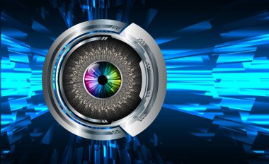 Mavi göz siber devre gelecekteki teknoloji konsepti