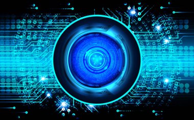 Mavi göz siber devre gelecekteki teknoloji konsepti
