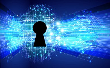 Soyut yüksek hızlı dijital internet bağlantısı tasarımı, siber güvenlik kavramı arka planı