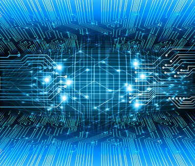 Mavi siber devre gelecekteki teknoloji konsepti