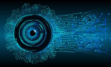 güvenlik siber konsepti göz, soyut yüksek hızlı dijital internet bağlantısı tasarımı