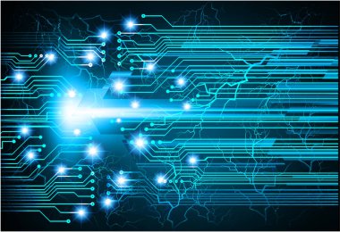 Mavi siber devre gelecekteki teknoloji konsepti