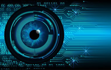güvenlik siber konsepti göz, soyut yüksek hızlı dijital internet bağlantısı tasarımı