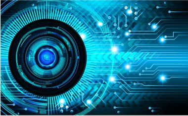 Mavi göz siber devre gelecekteki teknoloji konsepti