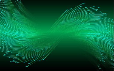 soyut eğri dalgası turuncu siber yüksek devre kartı, spiral döndür