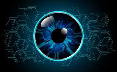 güvenlik siber konsepti göz, soyut yüksek hızlı dijital internet bağlantısı tasarımı