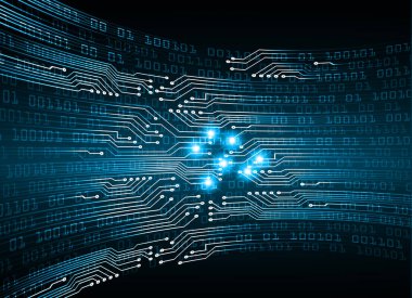 Mavi siber devre gelecekteki teknoloji konsepti