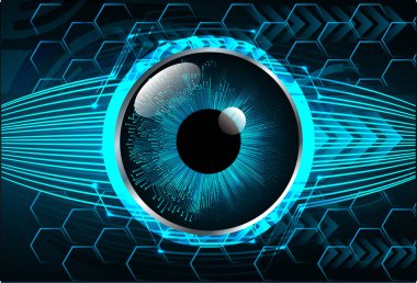 Siber güvenlik teknolojisi, bilgi siber güvenlik kavramı için soyut bir geçmiş. Vektör illüstrasyonu.