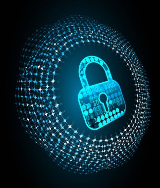 Soyut yüksek hızlı dijital internet bağlantısı tasarımı, siber güvenlik kavramı arka planı