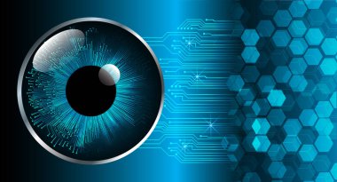 güvenlik siber konsepti göz, soyut yüksek hızlı dijital internet bağlantısı tasarımı