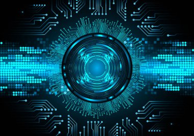 Mavi göz siber devre gelecekteki teknoloji konsepti