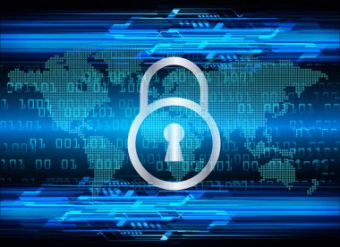 Soyut yüksek hızlı dijital internet bağlantısı tasarımı, siber güvenlik kavramı arka planı