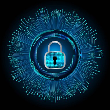 Soyut yüksek hızlı dijital internet bağlantısı tasarımı, siber güvenlik kavramı arka planı