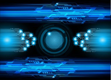 Mavi göz siber devre gelecekteki teknoloji konsepti