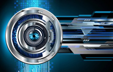 Mavi göz siber devre gelecekteki teknoloji konsepti