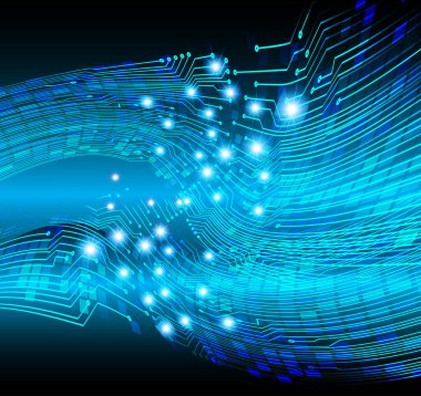 Mavi siber devre gelecekteki teknoloji konsepti