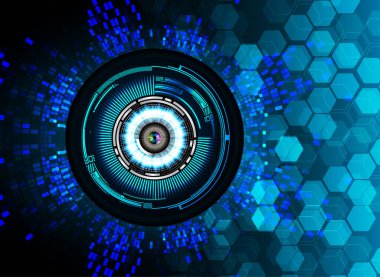 Mavi göz siber devre gelecekteki teknoloji konsepti