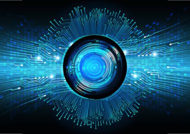 Mavi göz siber devre gelecekteki teknoloji konsepti