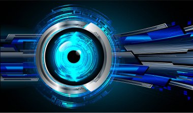 Mavi göz siber devre gelecekteki teknoloji konsepti