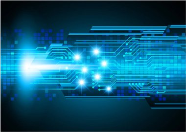 Mavi siber devre gelecekteki teknoloji konsepti