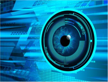 Siber güvenlik teknolojisi, bilgi siber güvenlik kavramı için soyut bir geçmiş. Vektör illüstrasyonu.