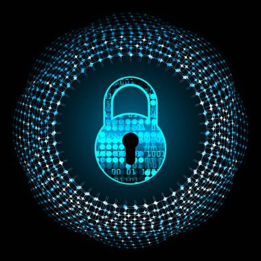 Soyut yüksek hızlı dijital internet bağlantısı tasarımı, siber güvenlik kavramı arka planı