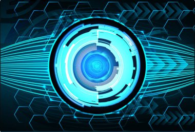 Siber güvenlik teknolojisi, bilgi siber güvenlik kavramı için soyut bir geçmiş. Vektör illüstrasyonu.