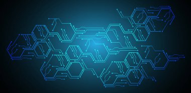 Mavi siber devre gelecekteki teknoloji konsepti